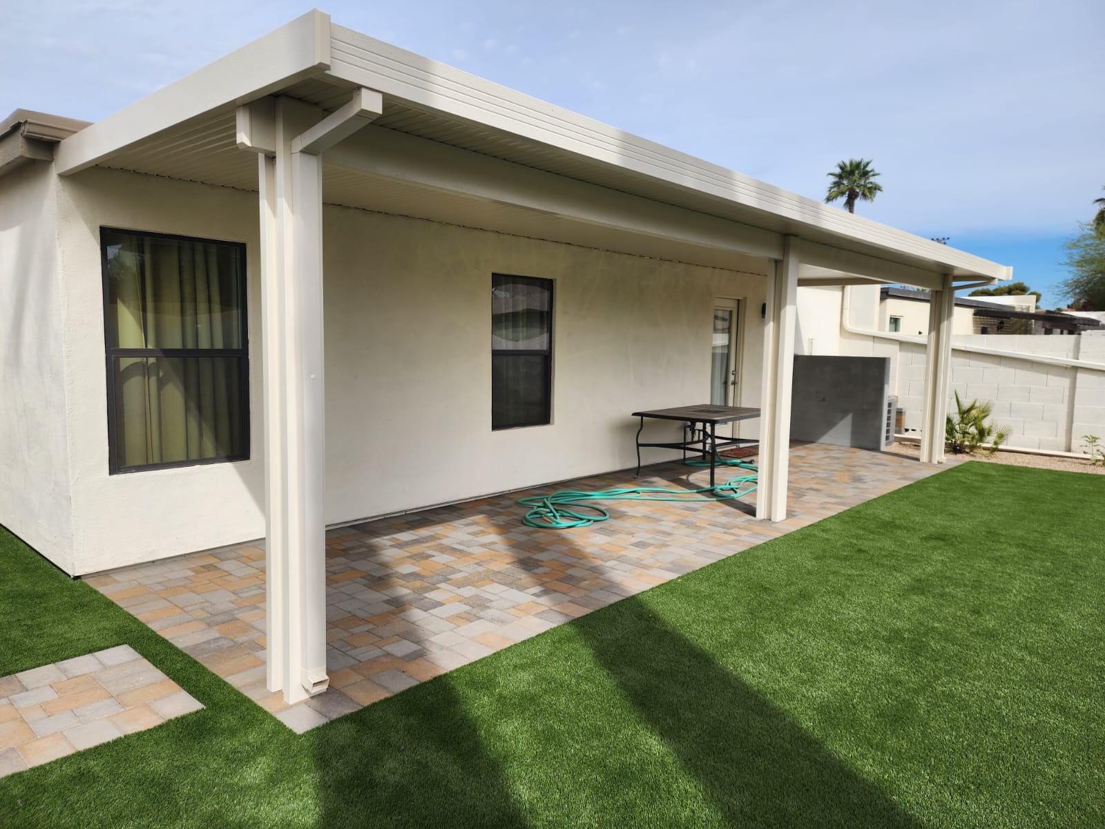 Solid patio cover installed by Majesto Patios in Goodyear AZ