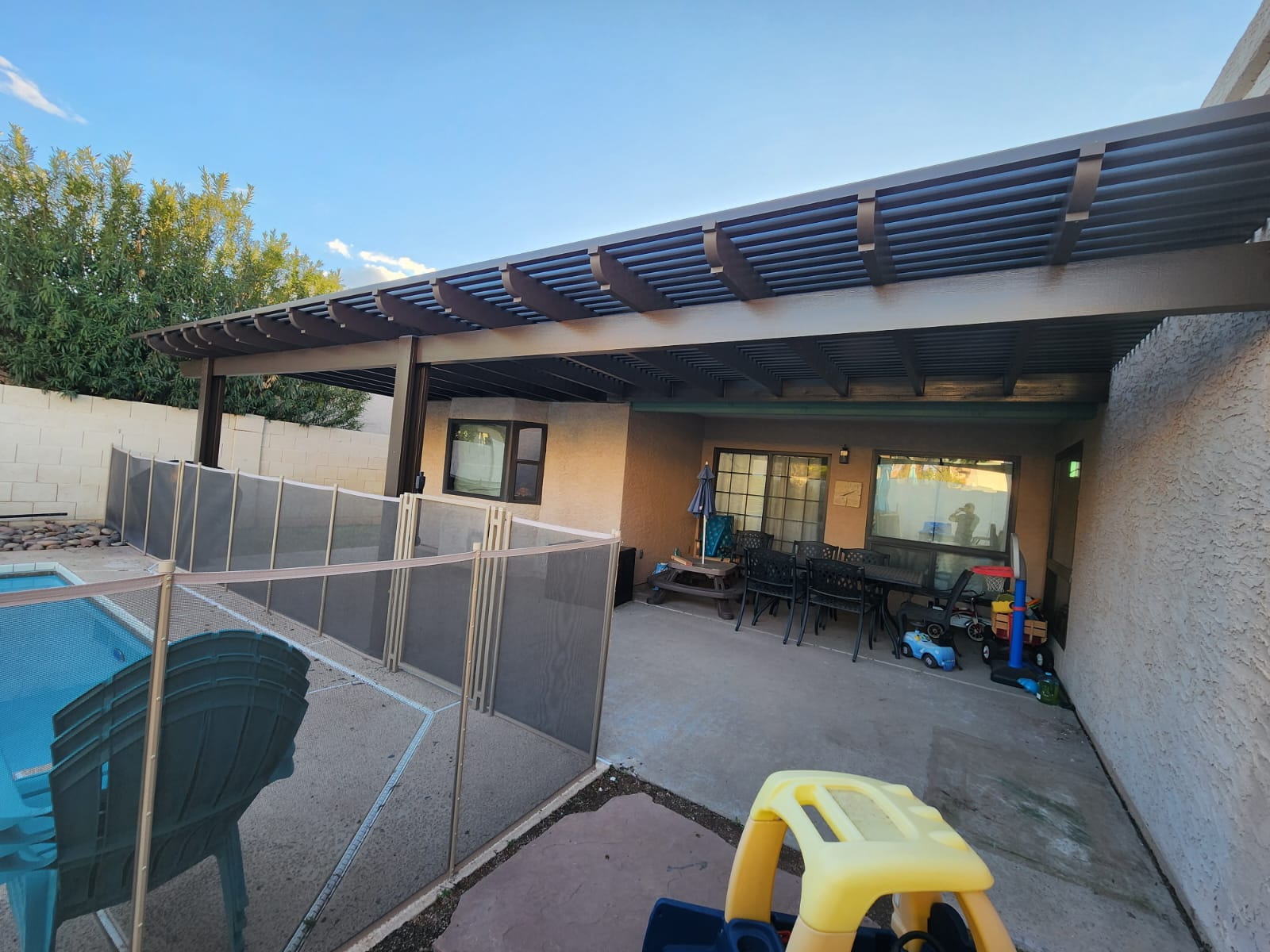 Lattice patio cover installed by Majesto Patios in Chandler AZ